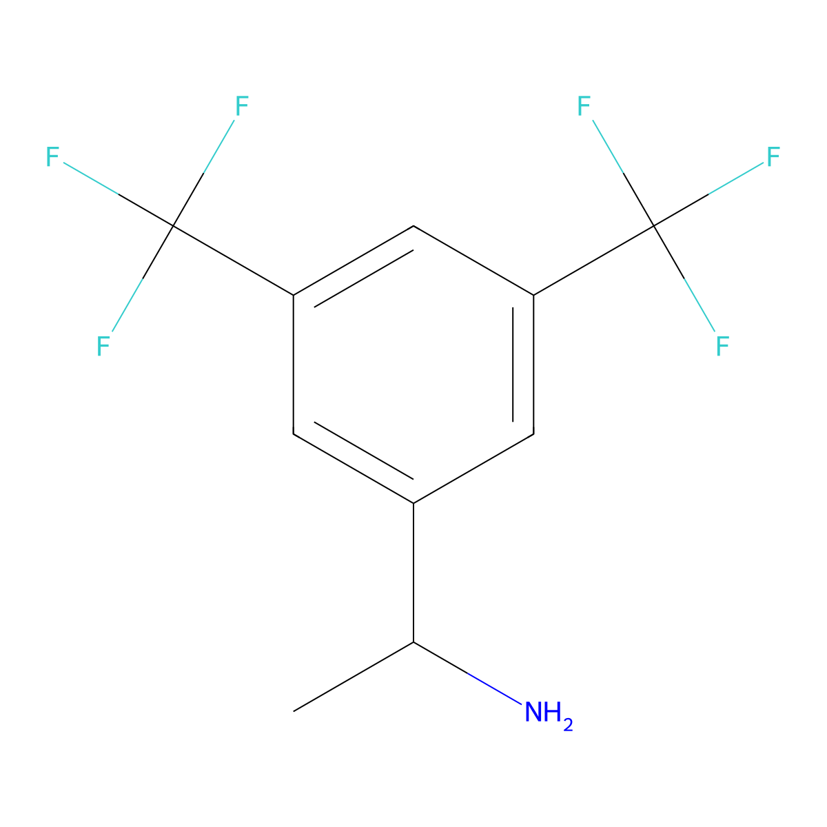 (R)-1-[3,5-Bis(trifluoromethyl)phenyl]ethylamine molecular structure, CAS 127733-47-5