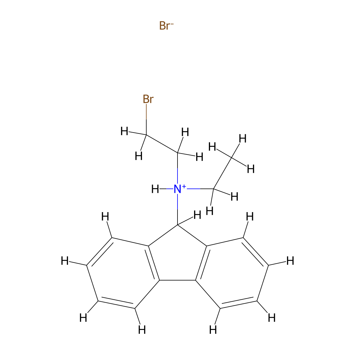Fluoren-9-amine, N-(2-bromoethyl)-N-ethyl-, hydrobromide molecular structure, CAS 12774-27-5