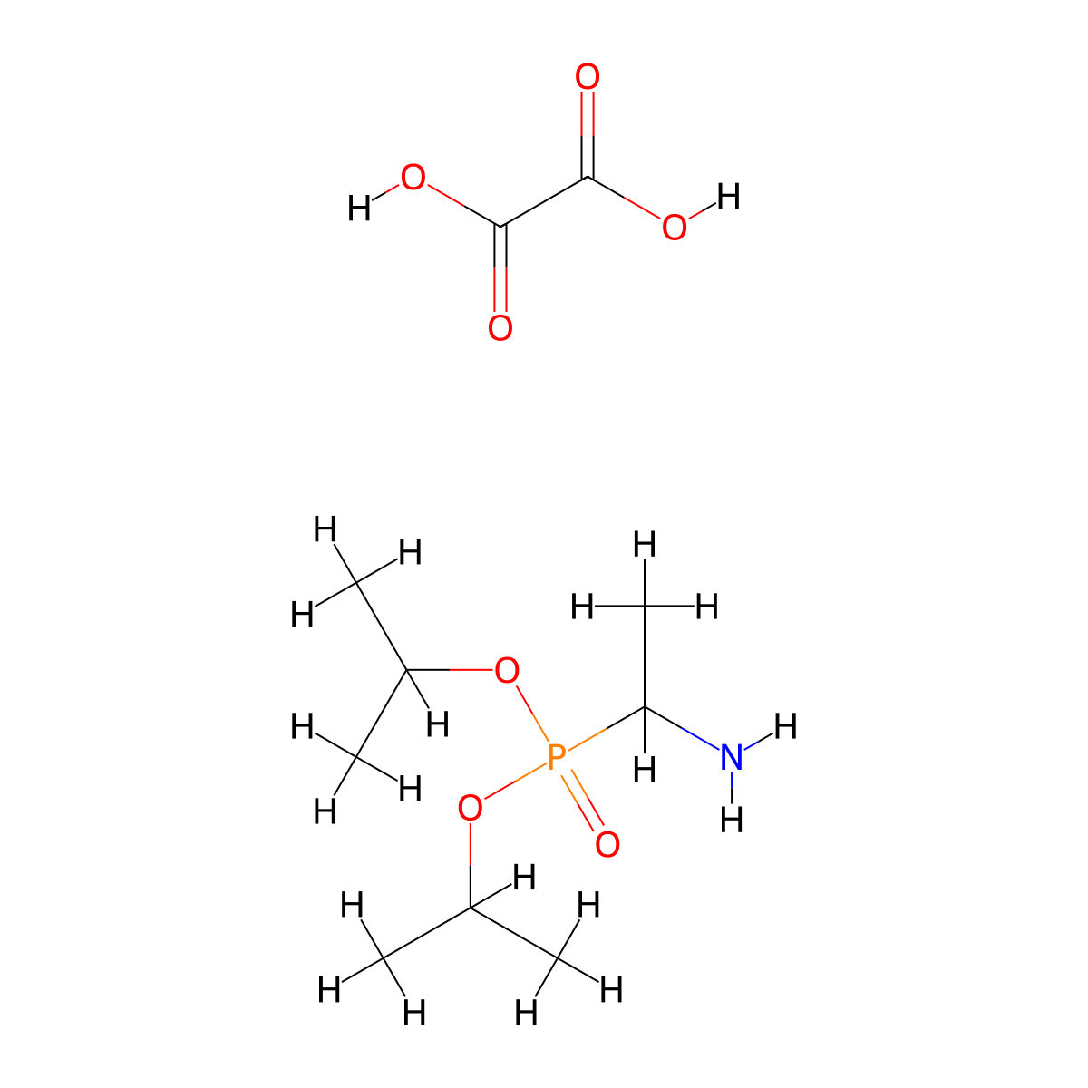 Diisopropyl (1-aminoethyl)phosphonate oxalate molecular structure, CAS 127750-45-2