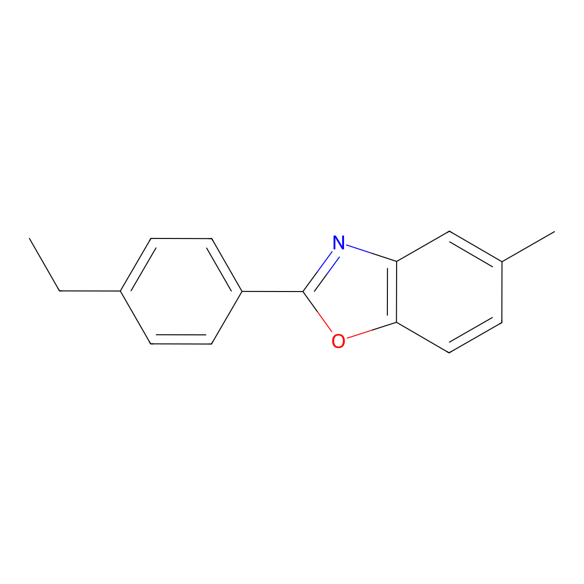 2-(4-Ethylphenyl)-5-methyl-1,3-benzoxazole molecular structure, CAS 127753-22-4