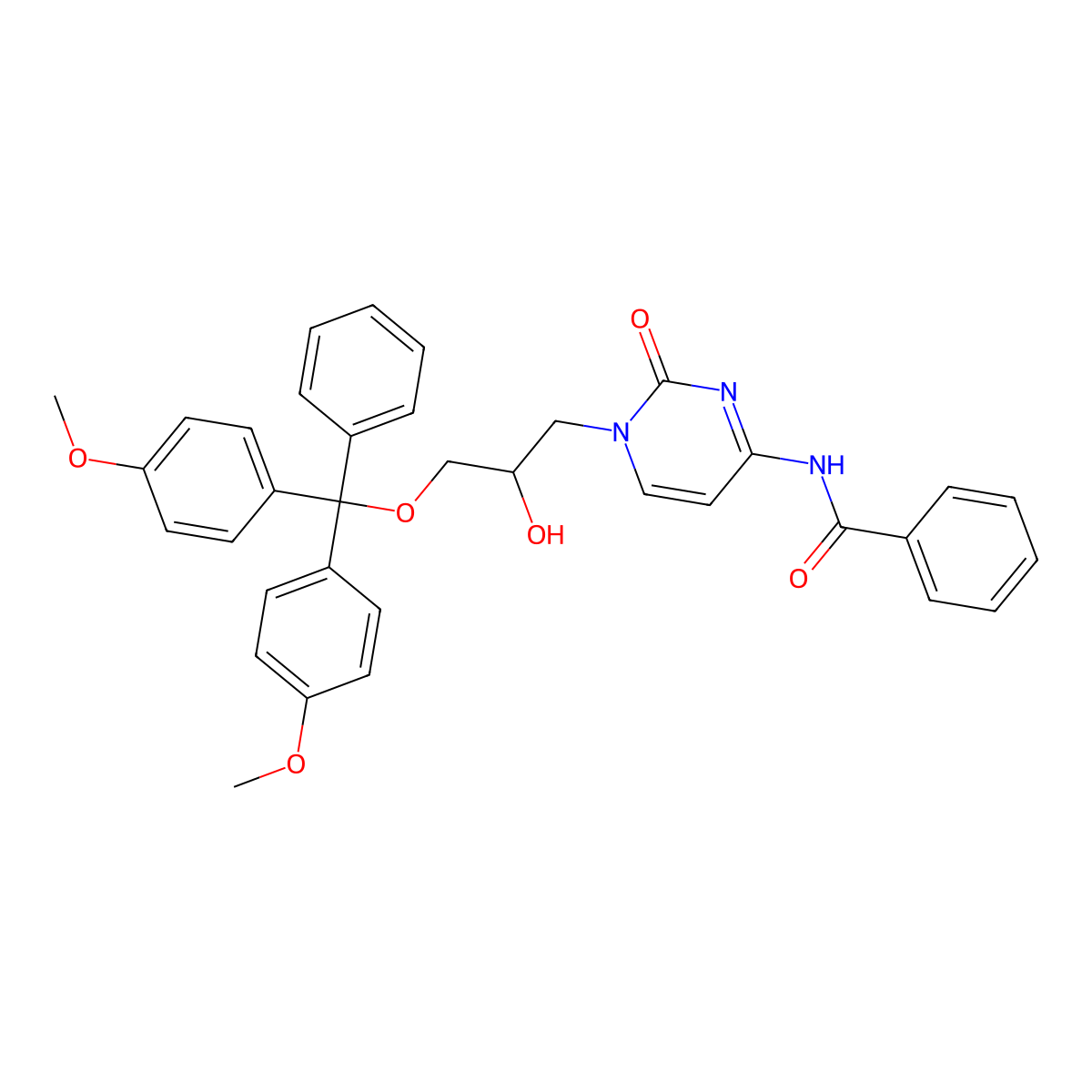 (S)-DMT-glycidol-C(Bz) molecular structure, CAS 127757-40-8