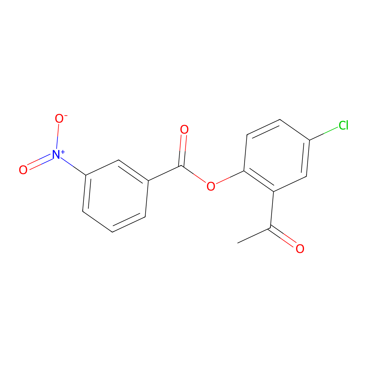2-Acetyl-4-chlorophenyl 3-nitrobenzoate molecular structure, CAS 127767-22-0