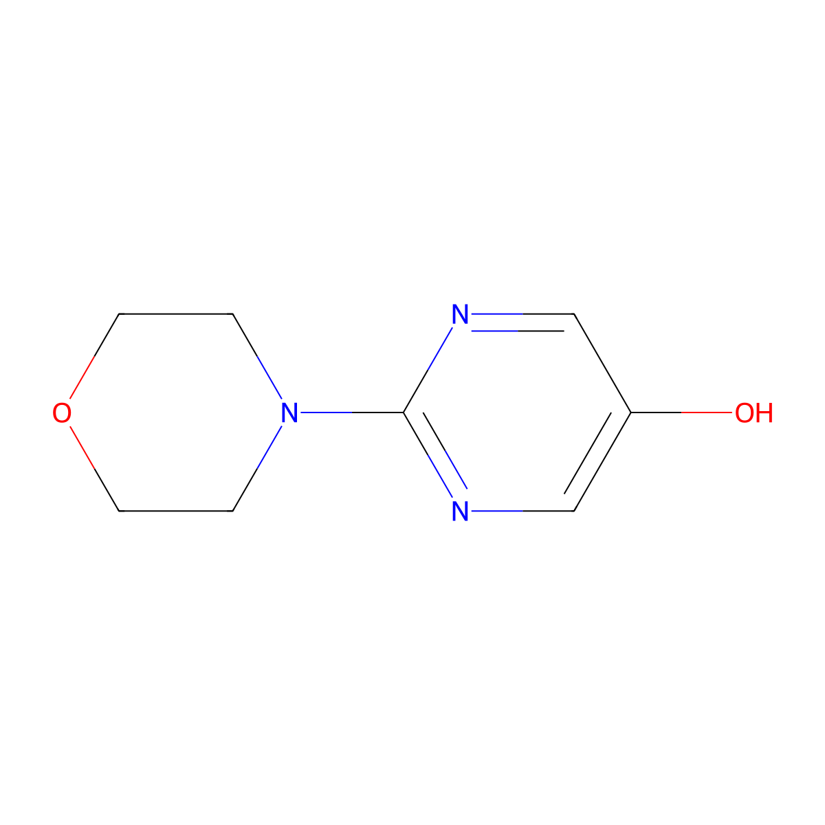 2-(4-morpholinyl)-5-Pyrimidinol molecular structure, CAS 127769-70-4