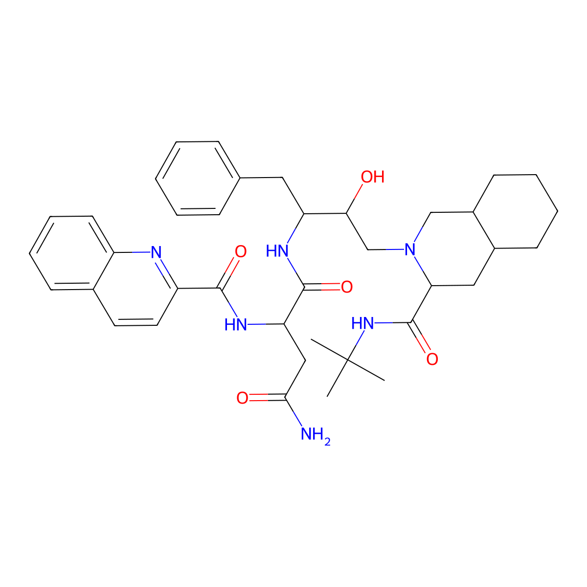 Saquinavir molecular structure, CAS 127779-20-8