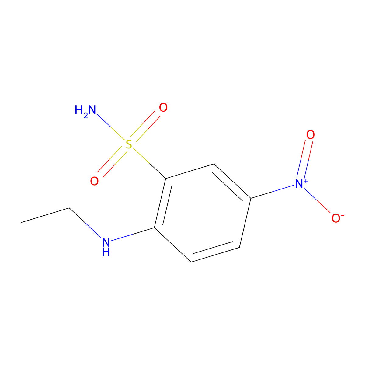 2-(Ethylamino)-5-nitrobenzene-1-sulfonamide molecular structure, CAS 127781-69-5