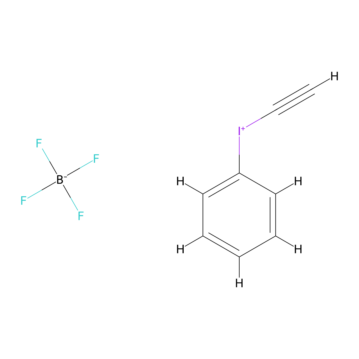Ethynyl(phenyl)iodonium Tetrafluoroborate (Ethynylating Reagent) molecular structure, CAS 127783-34-0