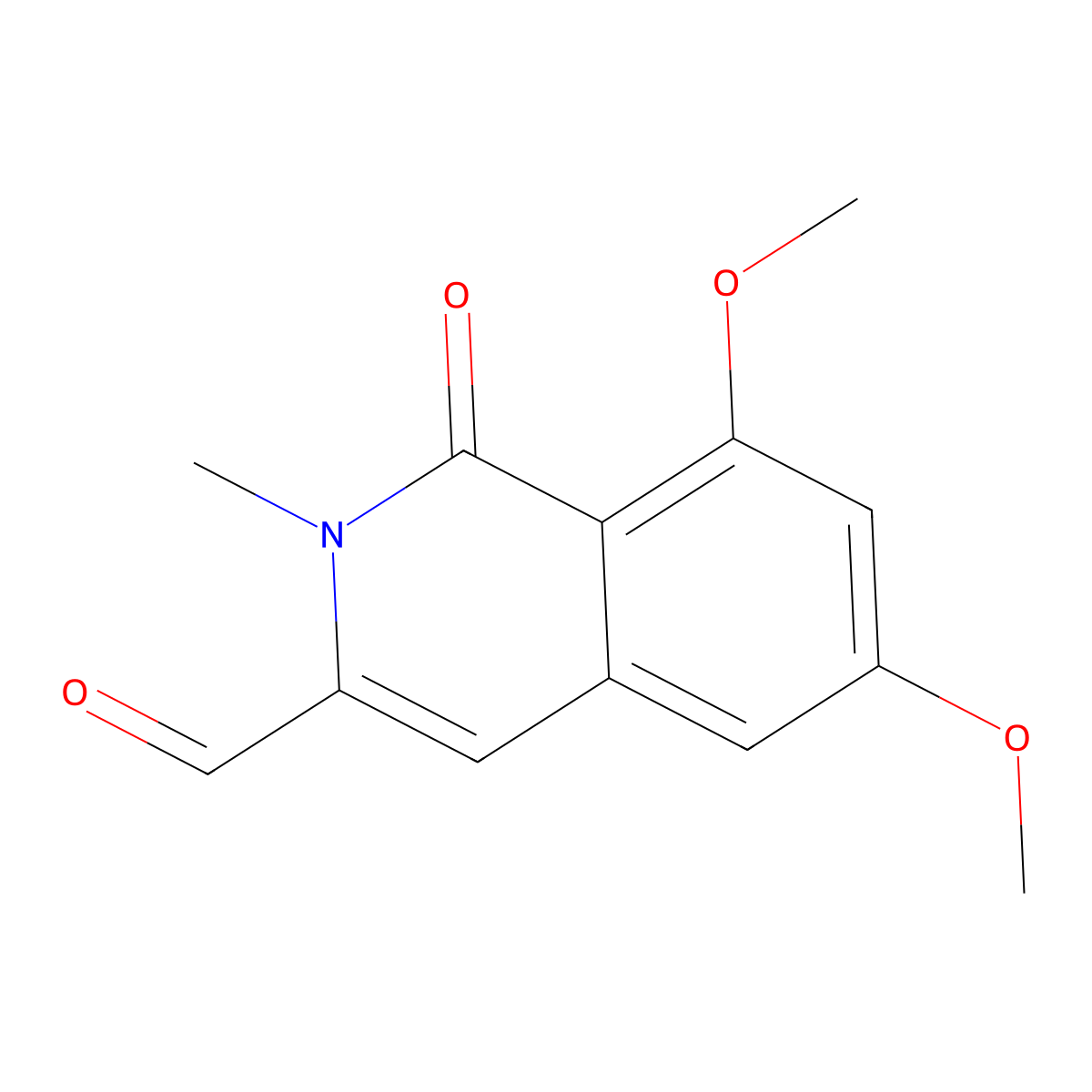 6,8-Dimethoxy-2-methyl-1-oxo-1,2-dihydro-3-isoquinolinecarbaldehyde molecular structure, CAS 127787-58-0