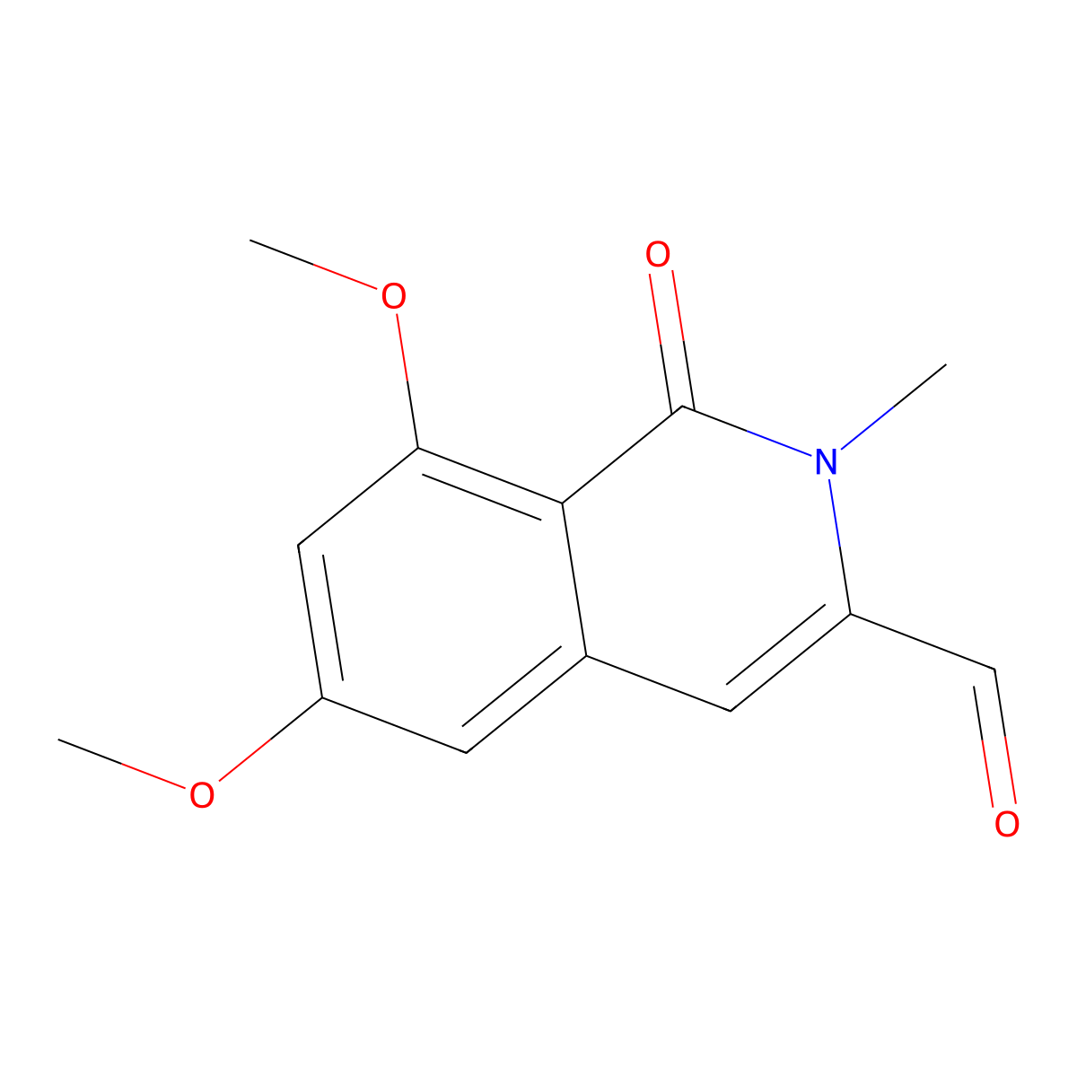 6,8-Dimethoxy-2-methyl-1-oxo-1,2-dihydro-3-isoquinolinecarbaldehyde molecular structure, CAS 127787-58-0