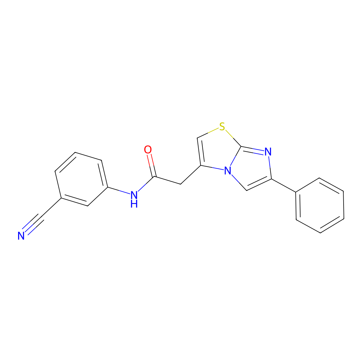 N-(3-Cyanophenyl)-2-{6-phenylimidazo[2,1-B][1,3]thiazol-3-YL}acetamide molecular structure, CAS 1277882-87-7