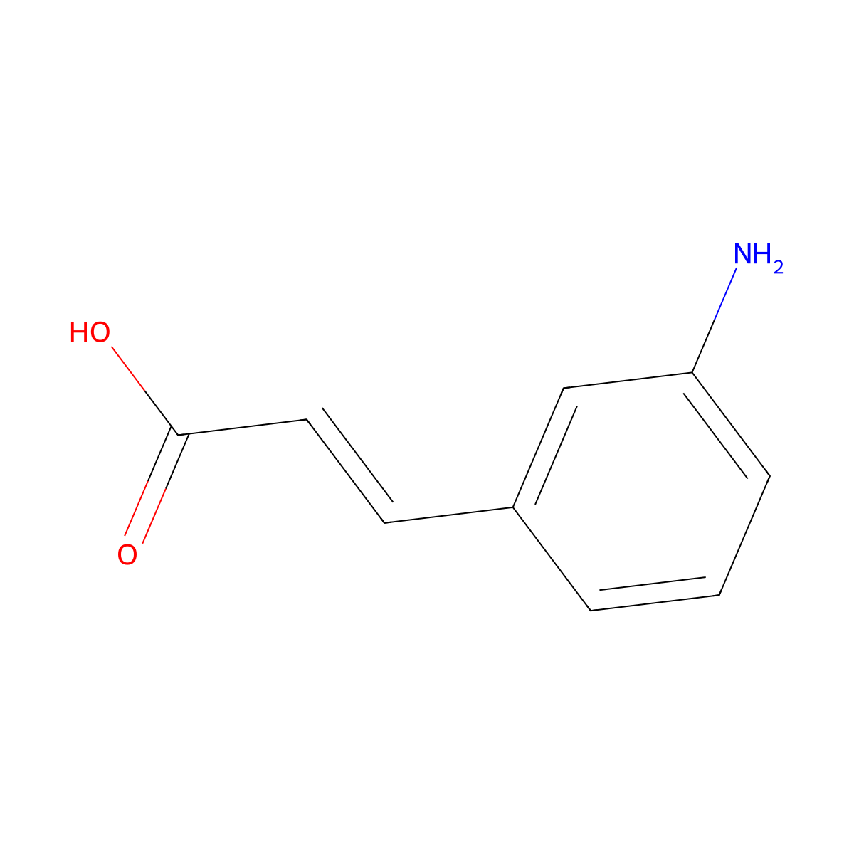 (2E)-3-(3-aminophenyl)acrylic acid molecular structure, CAS 127791-53-1