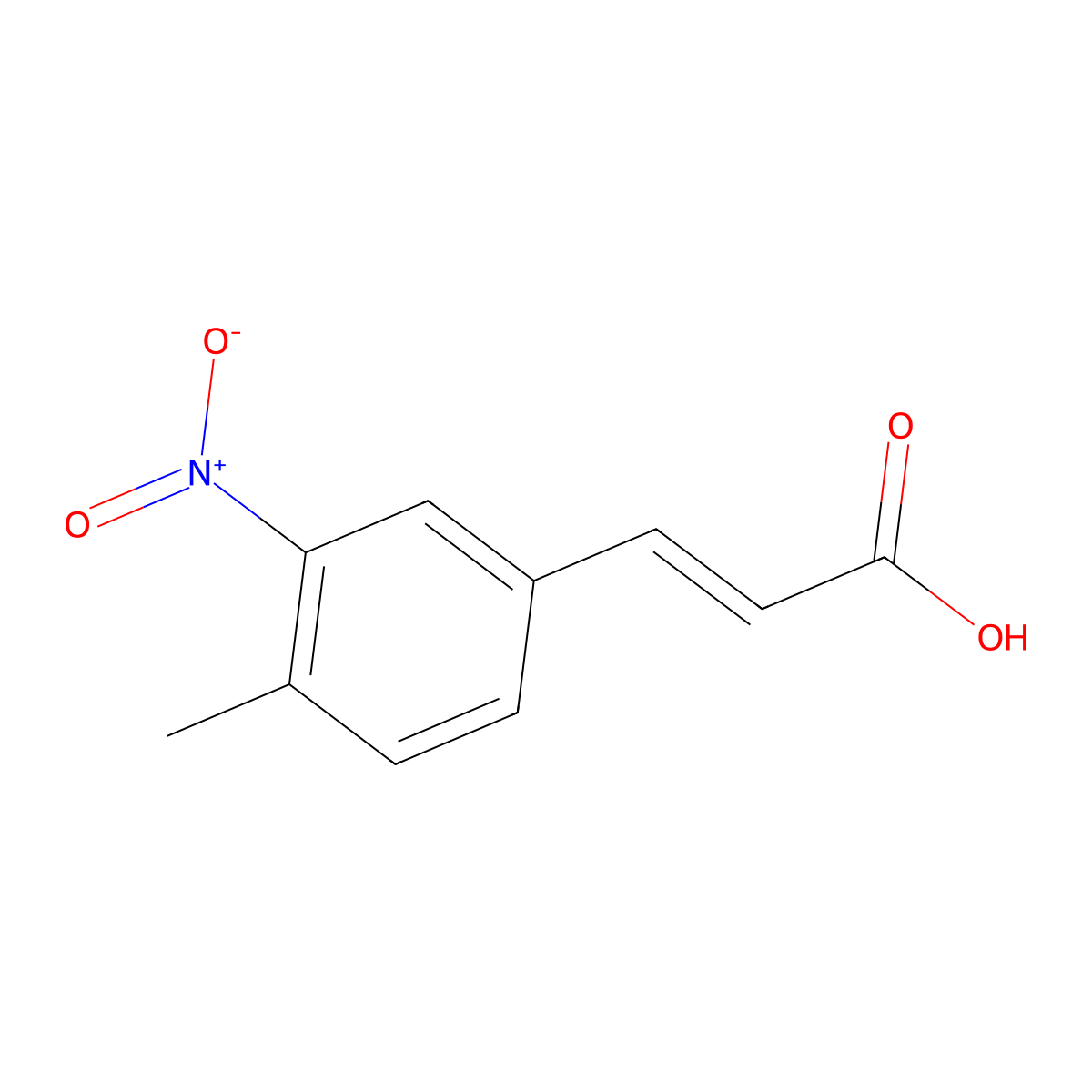 (2E)-3-(4-methyl-3-nitrophenyl)acrylic acid molecular structure, CAS 127791-55-3