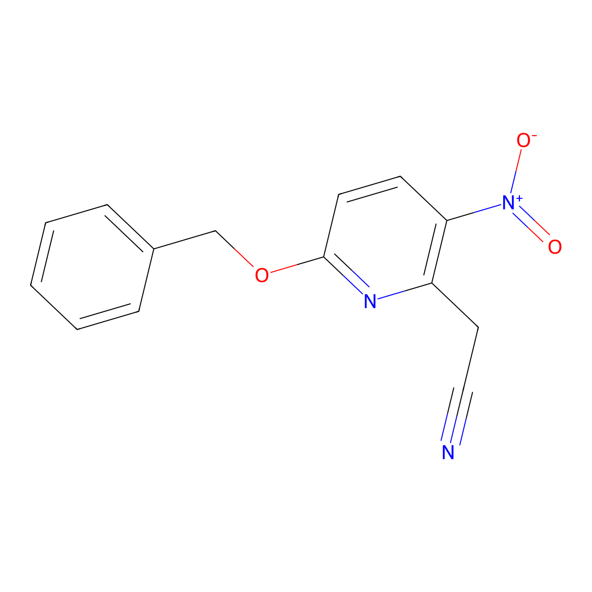 2-(6-(Benzyloxy)-3-nitropyridin-2-yl)acetonitrile molecular structure, CAS 127792-77-2
