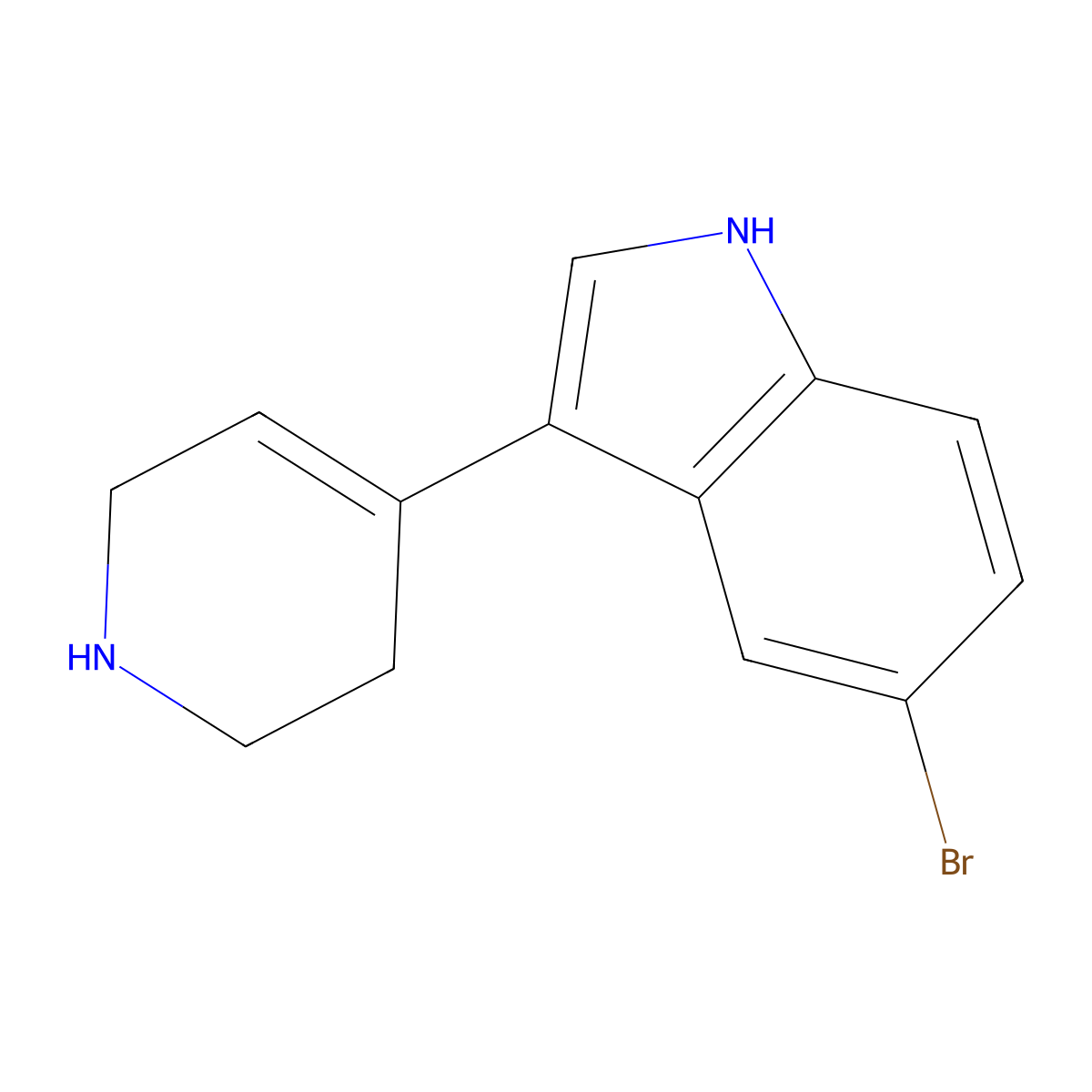 5-Bromo-3-(1,2,3,6-tetrahydropyridin-4-yl)-1H-indole molecular structure, CAS 127792-80-7