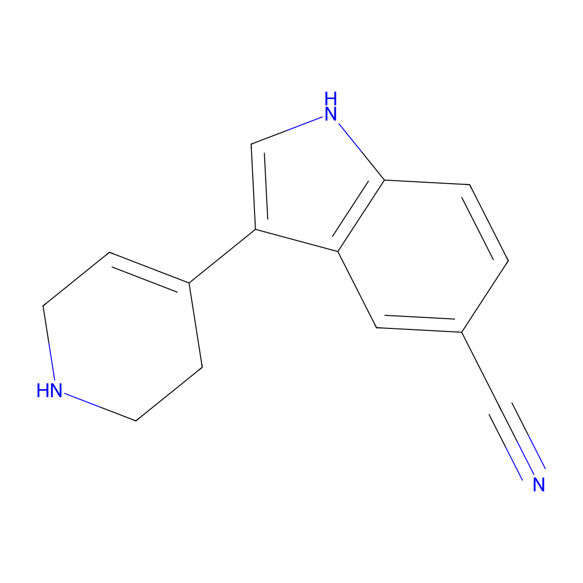 3-(1,2,3,6-tetrahydropyridin-4-yl)-1H-indole-5-carbonitrile molecular structure, CAS 127792-81-8
