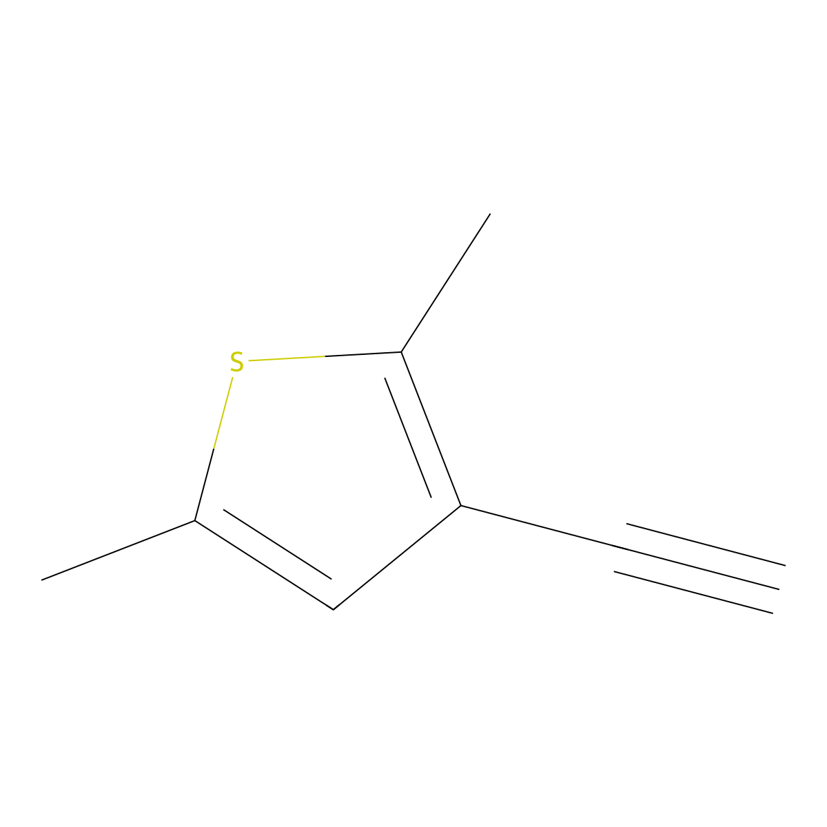 3-Ethynyl-2,5-dimethylthiophene molecular structure, CAS 127798-29-2