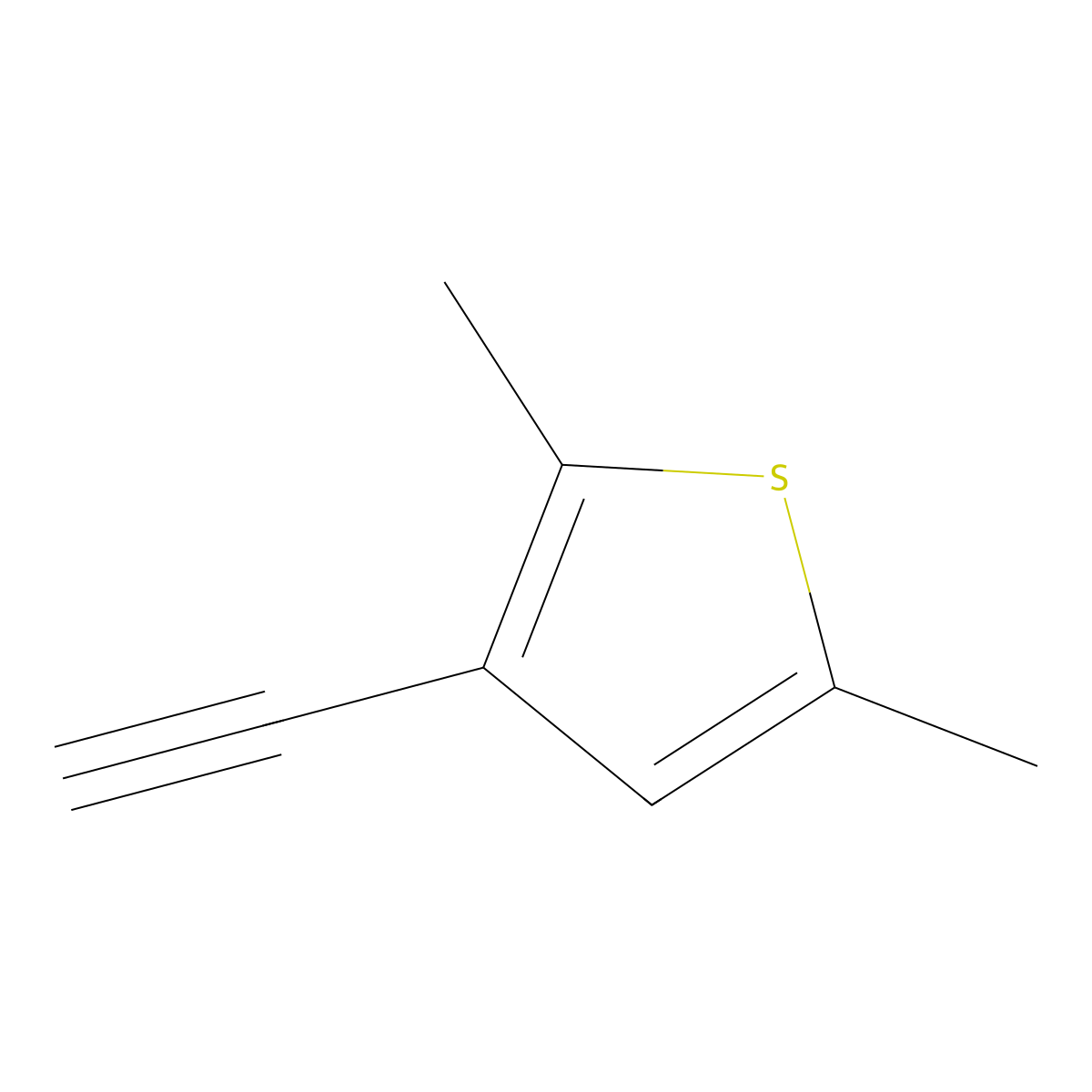 3-Ethynyl-2,5-dimethylthiophene molecular structure, CAS 127798-29-2