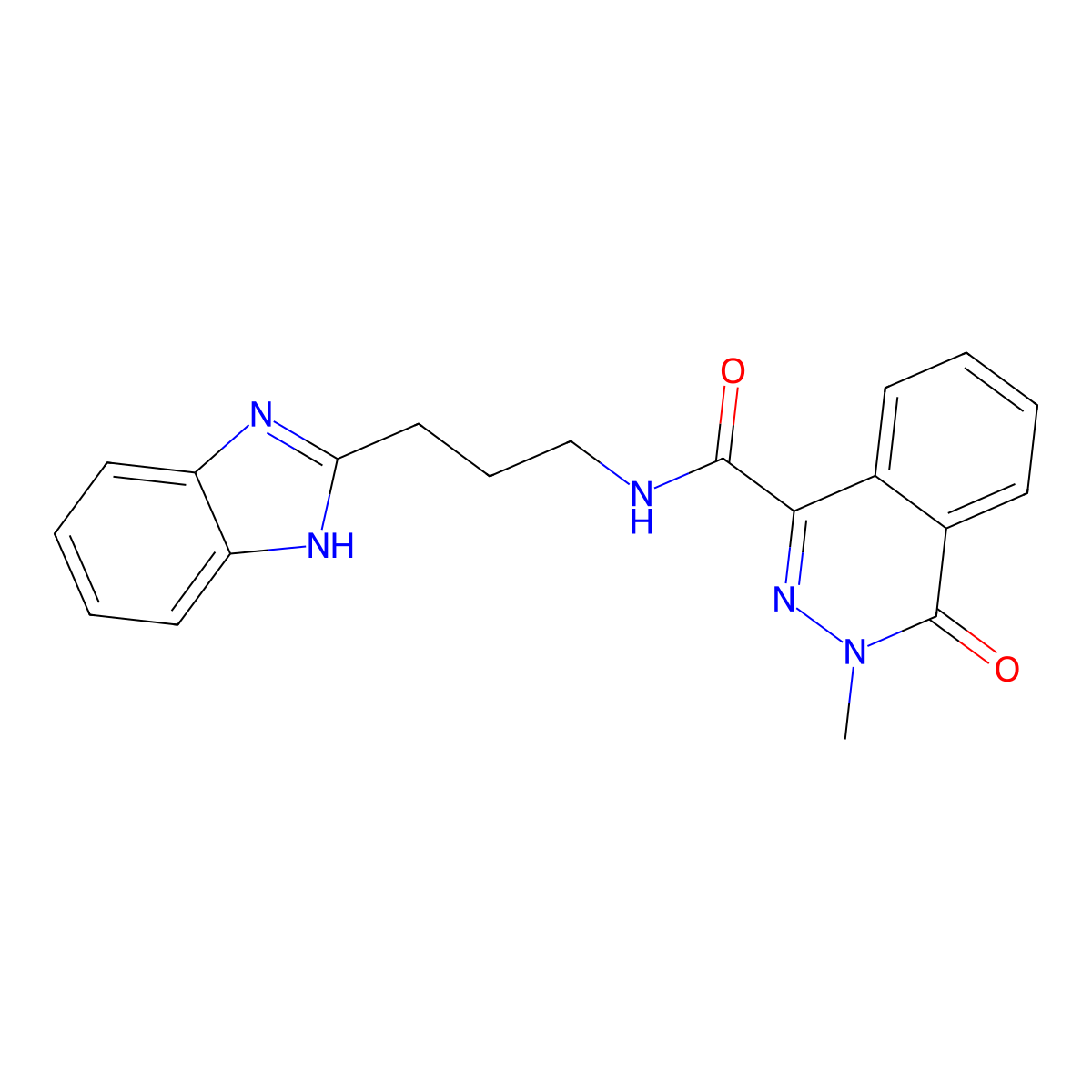 N-[3-(1H-benzimidazol-2-yl)propyl]-3-methyl-4-oxo-3,4-dihydrophthalazine-1-carboxamide molecular structure, CAS 1277987-35-5