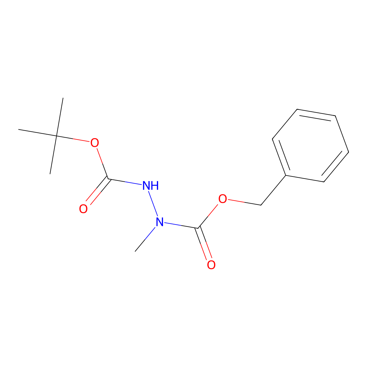 1-Benzyl 2-tert-butyl 1-methylhydrazine-1,2-dicarboxylate molecular structure, CAS 127799-53-5