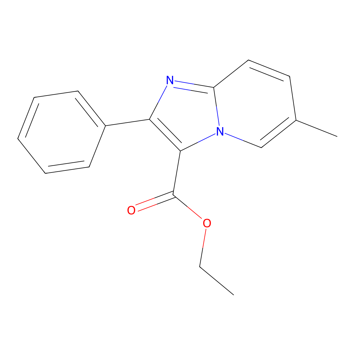 Ethyl 6-methyl-2-phenylimidazo[1,2-a]pyridine-3-carboxylate molecular structure, CAS 127801-87-0