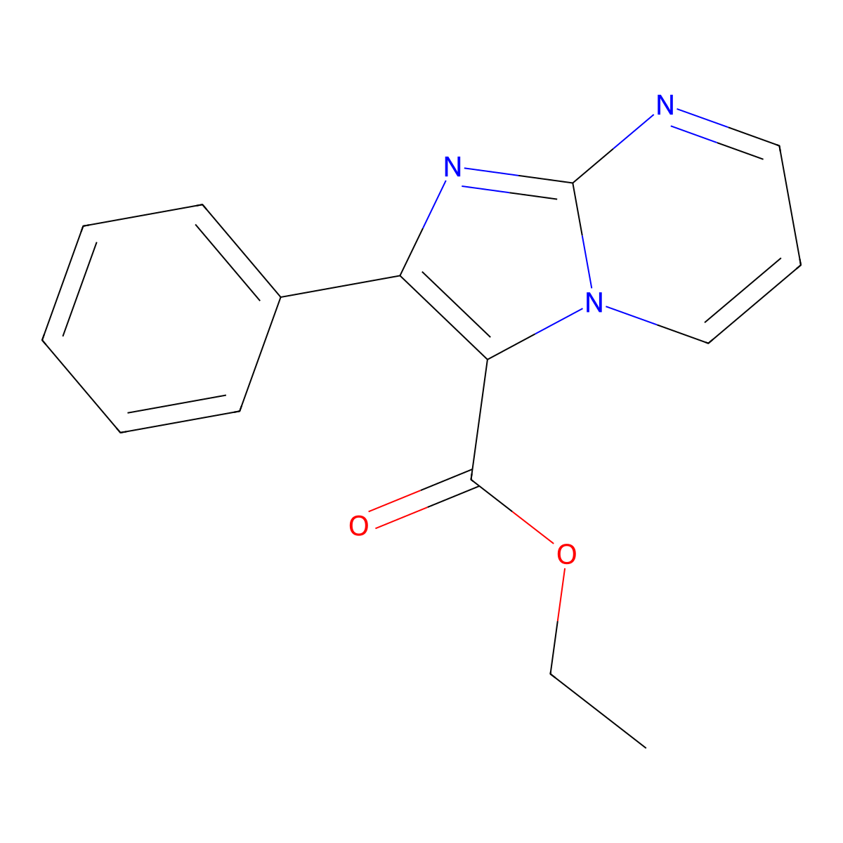 Ethyl 2-phenylimidazo[1,2-A]pyrimidine-3-carboxylate molecular structure, CAS 127801-89-2