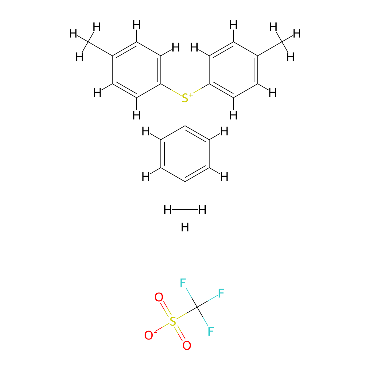 Tri-p-tolylsulfonium Trifluoromethanesulfonate molecular structure, CAS 127820-38-6