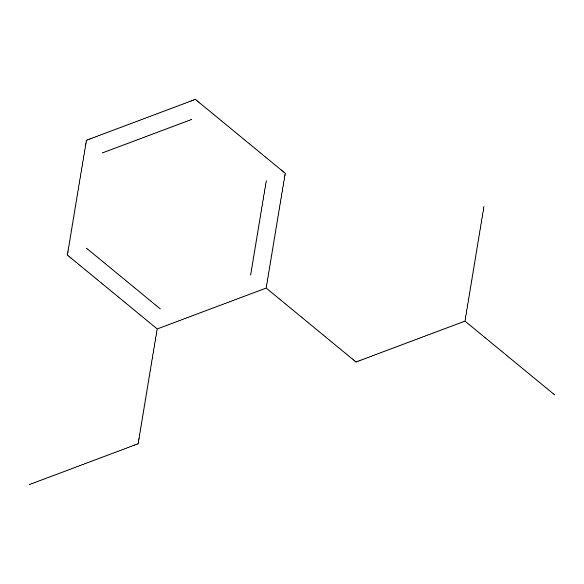 1-Ethyl-2-(2-methylpropyl)benzene molecular structure, CAS 127824-15-1