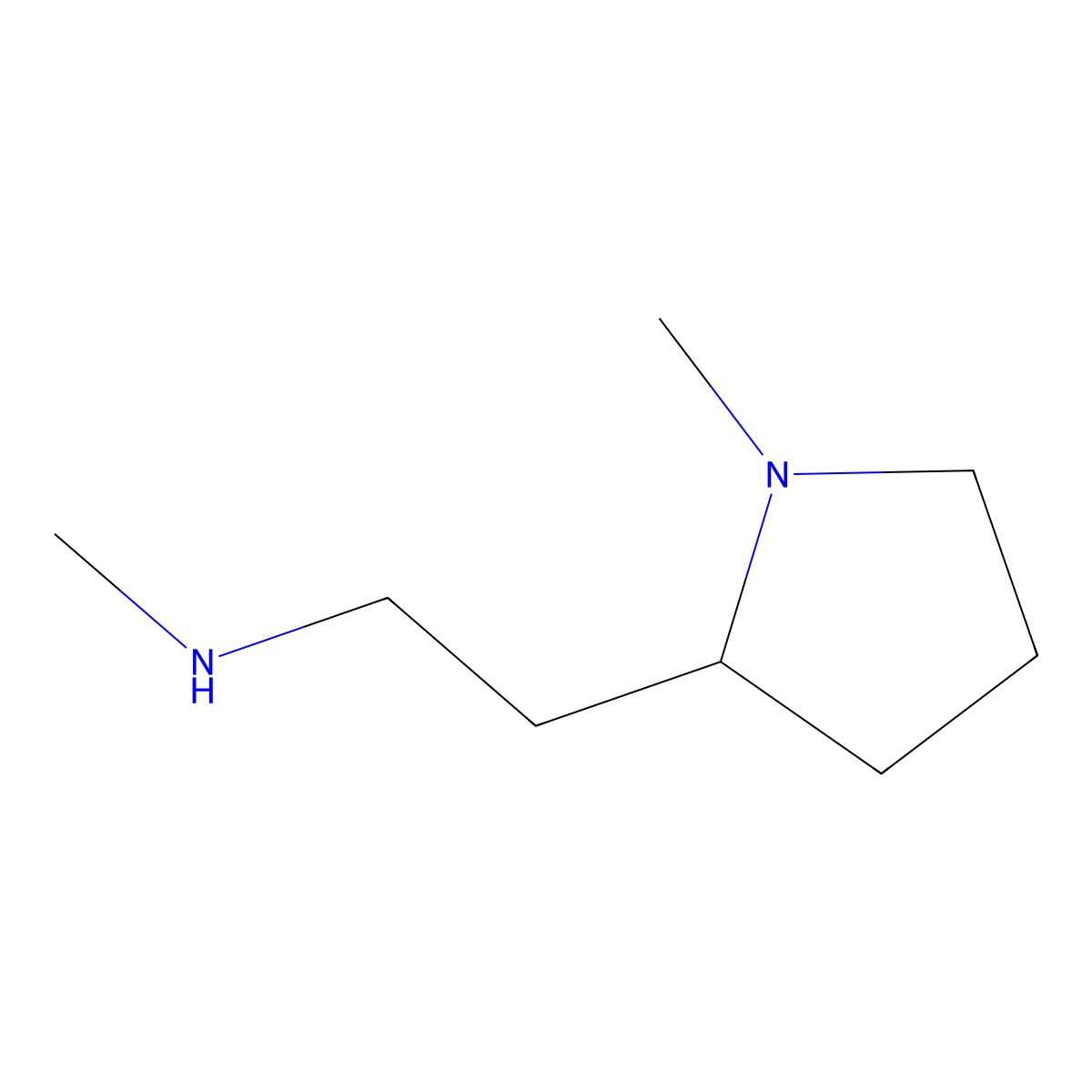 Methyl(2-(1-methylpyrrolidin-2-yl)ethyl)amine molecular structure, CAS 127826-93-1