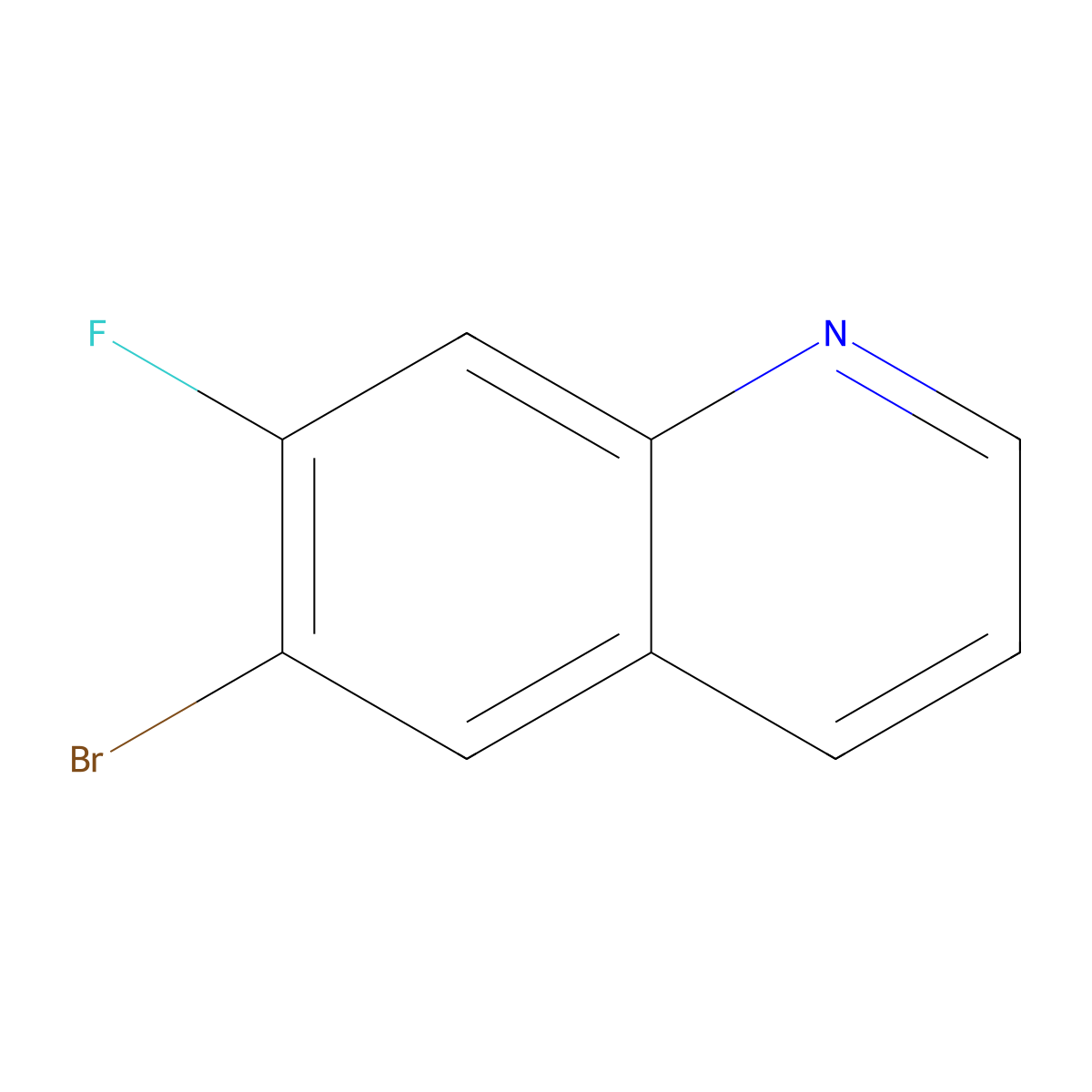 6-Bromo-7-fluoroquinoline molecular structure, CAS 127827-52-5