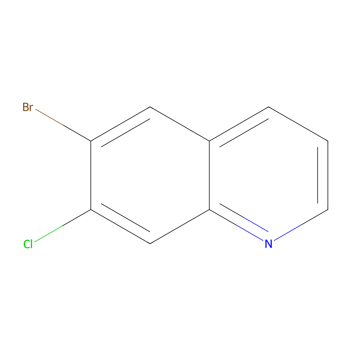 6-Bromo-7-chloroquinoline molecular structure, CAS 127827-54-7