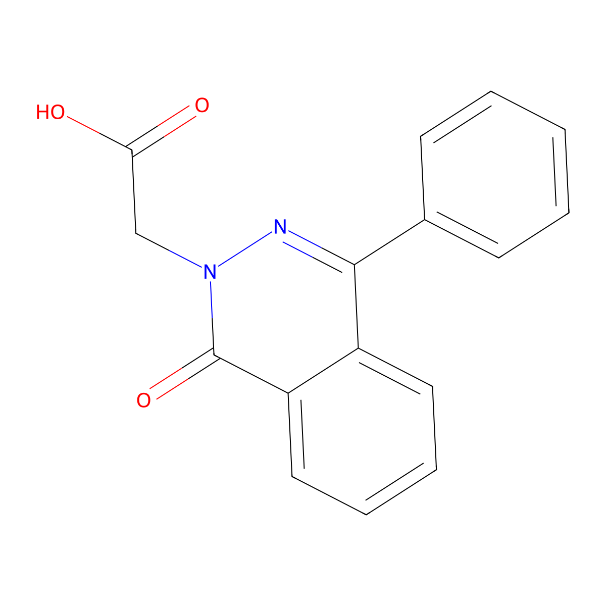 (1-Oxo-4-phenyl-2(1H)-phthalazinyl)acetic acid molecular structure, CAS 127828-88-0