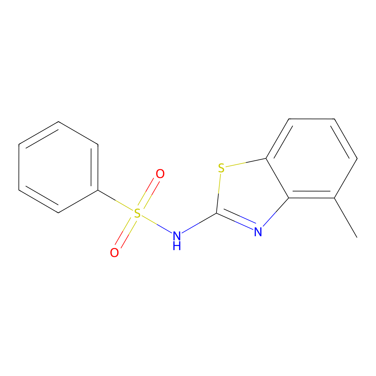 N-(4-methyl-1,3-benzothiazol-2-yl)benzenesulfonamide molecular structure, CAS 127834-20-2