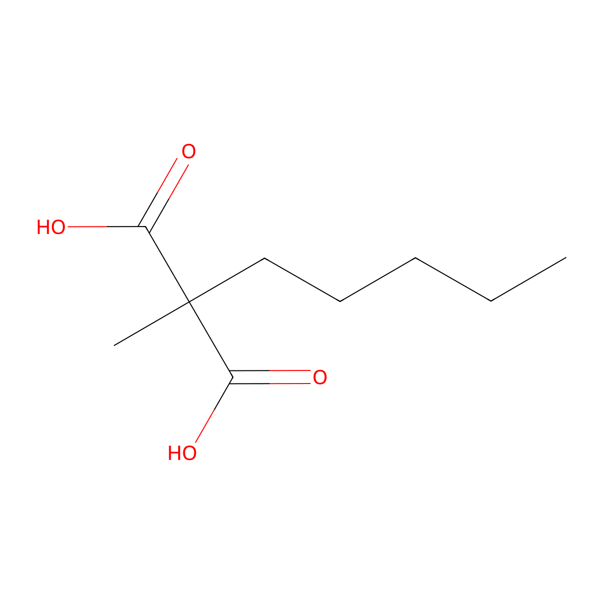 2-Methyl-2-pentylmalonic acid molecular structure, CAS 127839-45-6