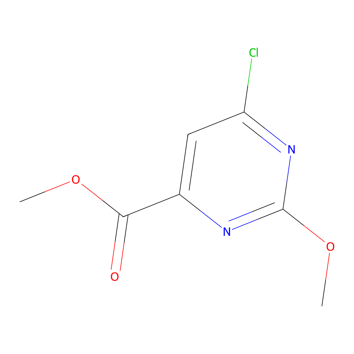 Methyl 6-chloro-2-methoxypyrimidine-4-carboxylate molecular structure, CAS 127840-06-6