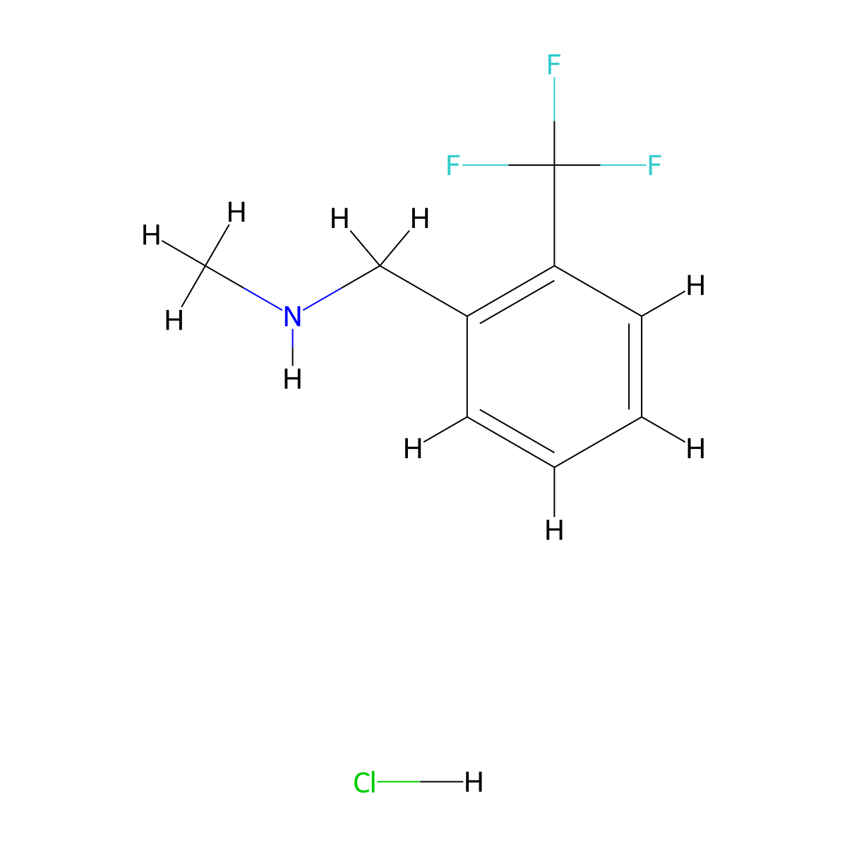 Methyl({[2-(trifluoromethyl)phenyl]methyl})amine hydrochloride molecular structure, CAS 127842-57-3