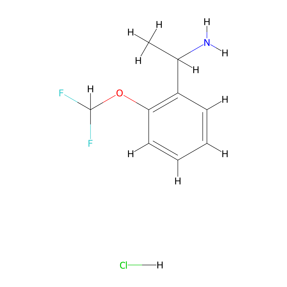 1-(2-(Difluoromethoxy)phenyl)ethan-1-amine hydrochloride molecular structure, CAS 127842-65-3