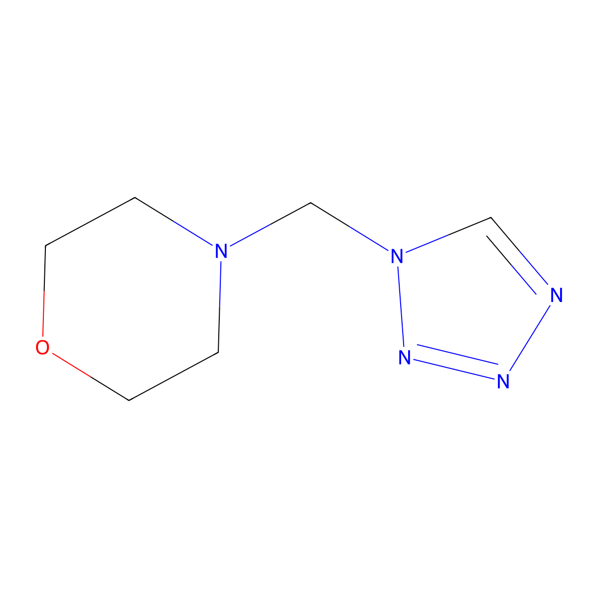 4-(1H-1,2,3,4-Tetrazol-1-ylmethyl)morpholine molecular structure, CAS 127843-36-1