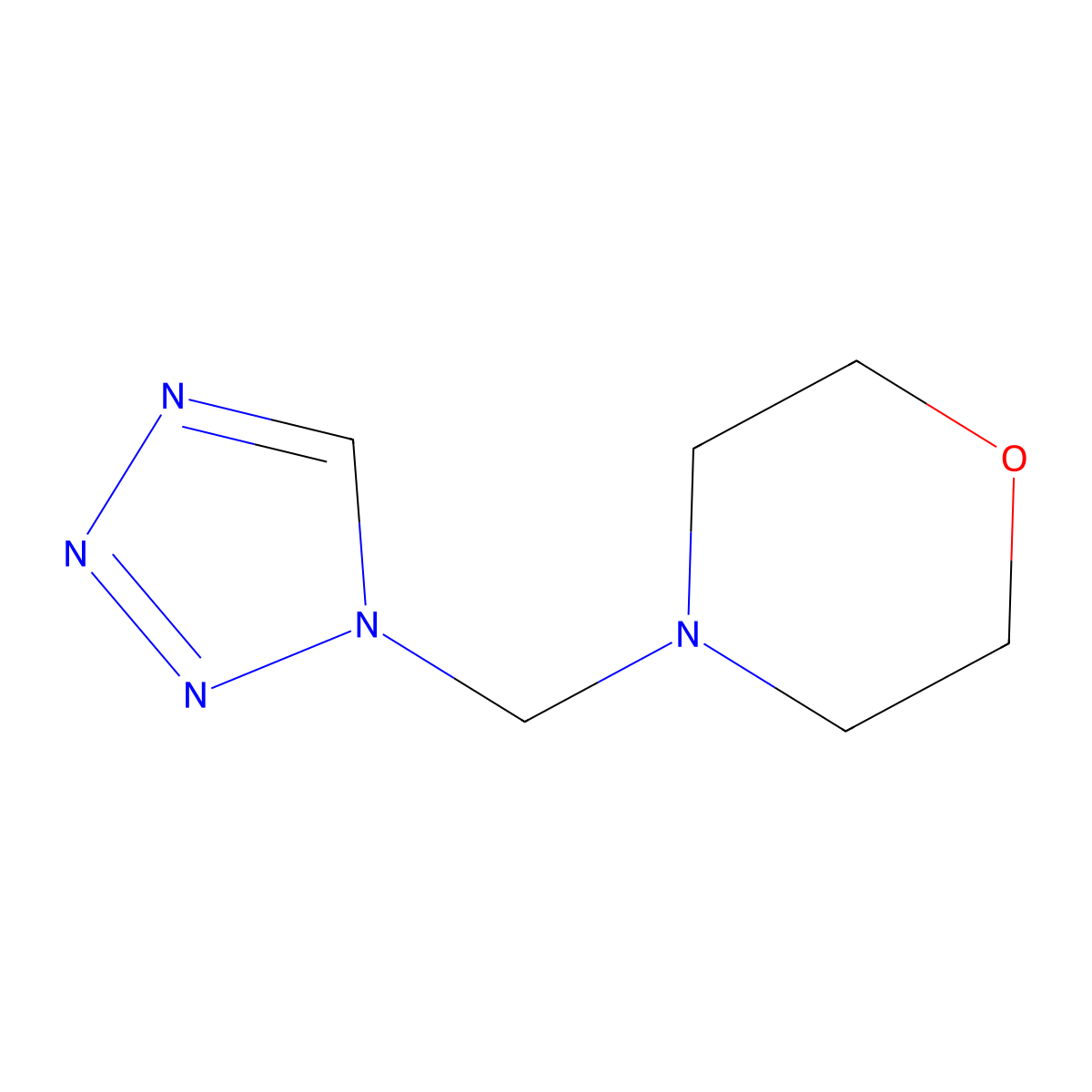 4-(1H-1,2,3,4-Tetrazol-1-ylmethyl)morpholine molecular structure, CAS 127843-36-1
