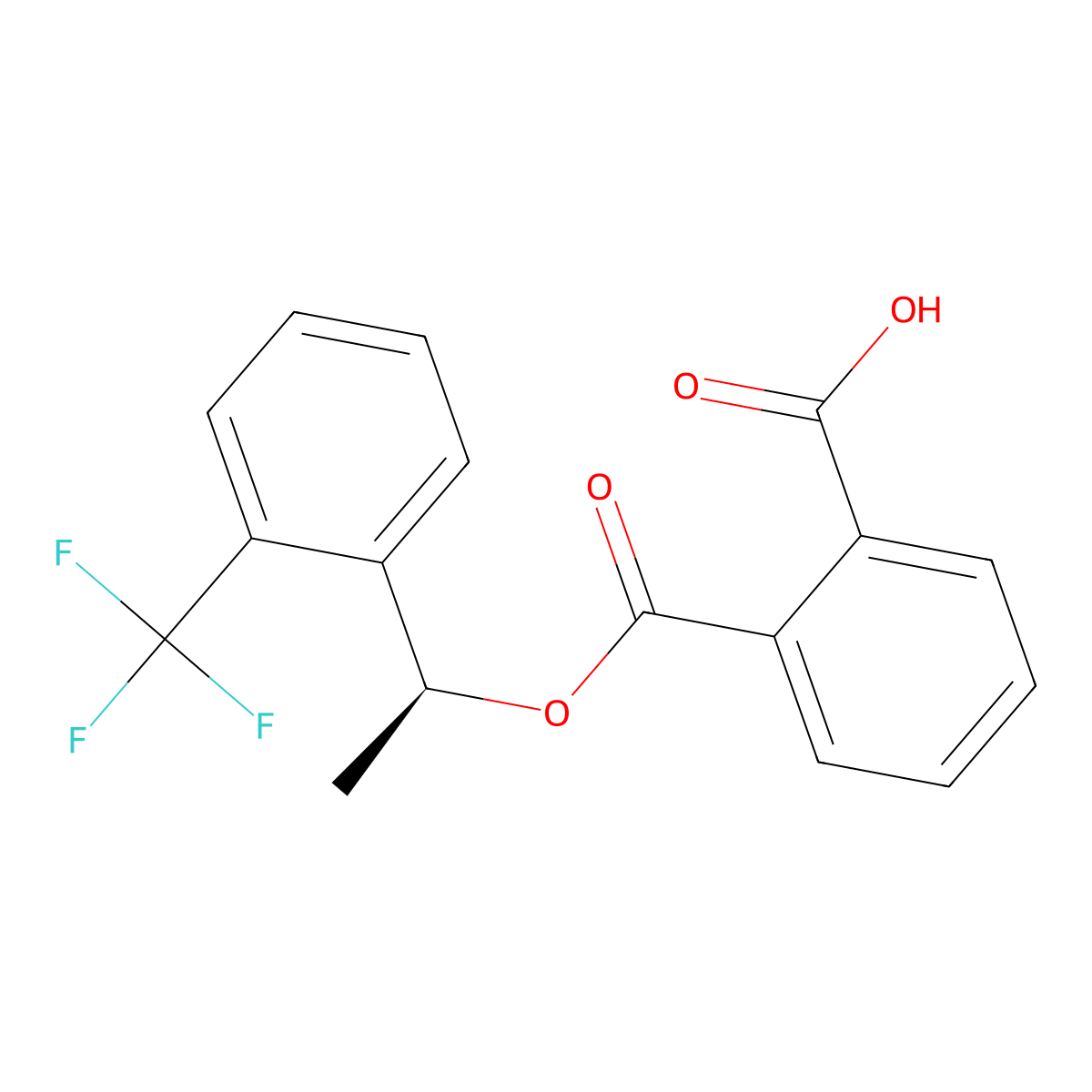 (S)-2-((1-(2-(trifluoromethyl)phenyl)ethoxy)carbonyl)benzoic acid molecular structure, CAS 127852-25-9