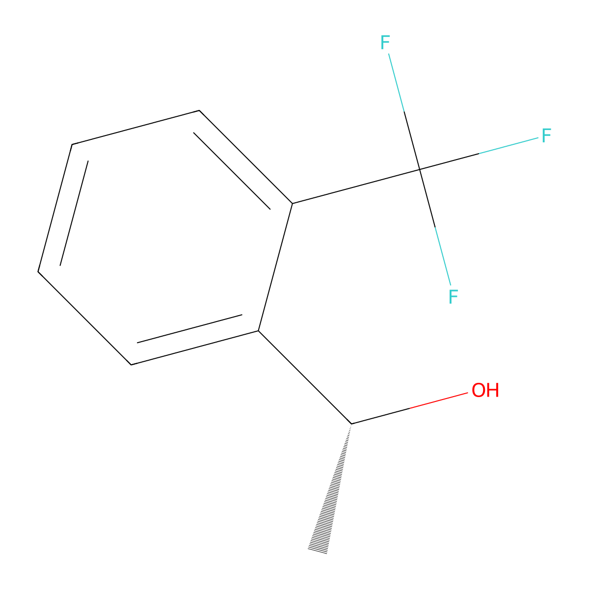 (R)-1-(2-(trifluoromethyl)phenyl)ethanol molecular structure, CAS 127852-29-3