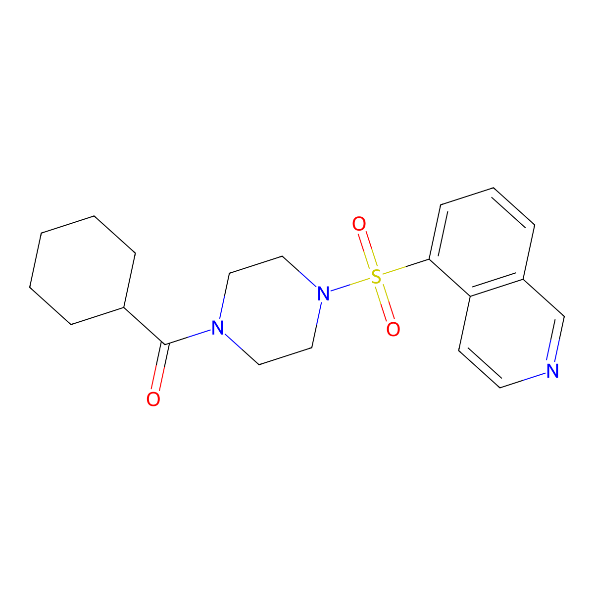 Cyclohexyl{4-[(Isoquinolin-5-Yl)sulfonyl]piperazin-1-Yl}methanone molecular structure, CAS 1278553-16-4