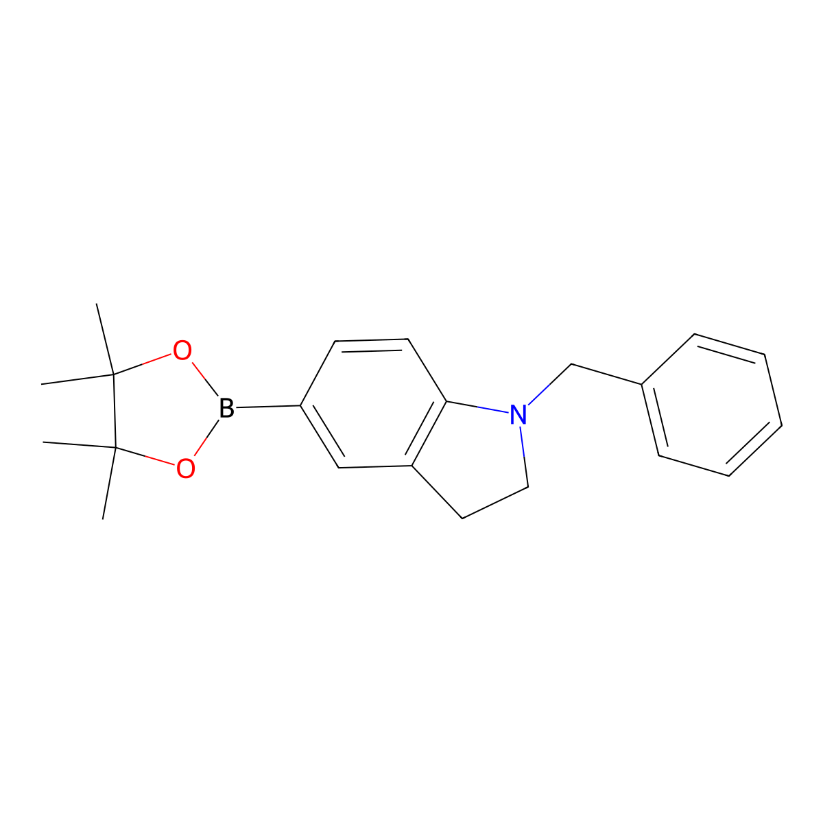 1-Benzyl-5-(4,4,5,5-tetramethyl-1,3,2-dioxaborolan-2-yl)indoline molecular structure, CAS 1278579-53-5