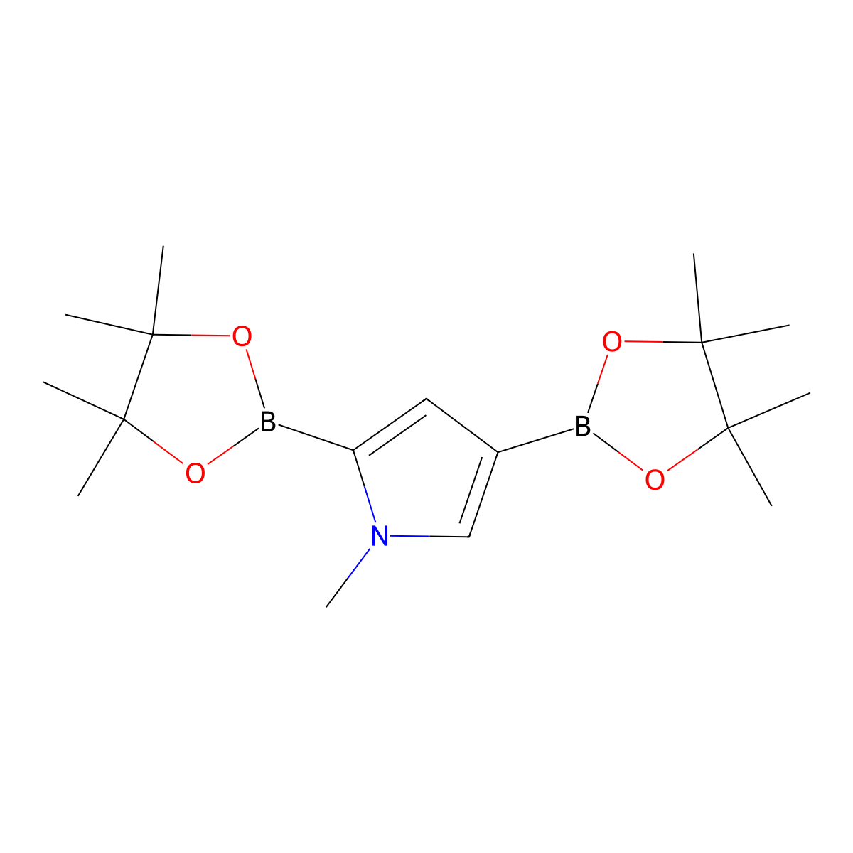 1-Methyl-2,4-bis(4,4,5,5-tetramethyl-1,3,2-dioxaborolan-2-yl)-1H-pyrrole molecular structure, CAS 1278579-60-4