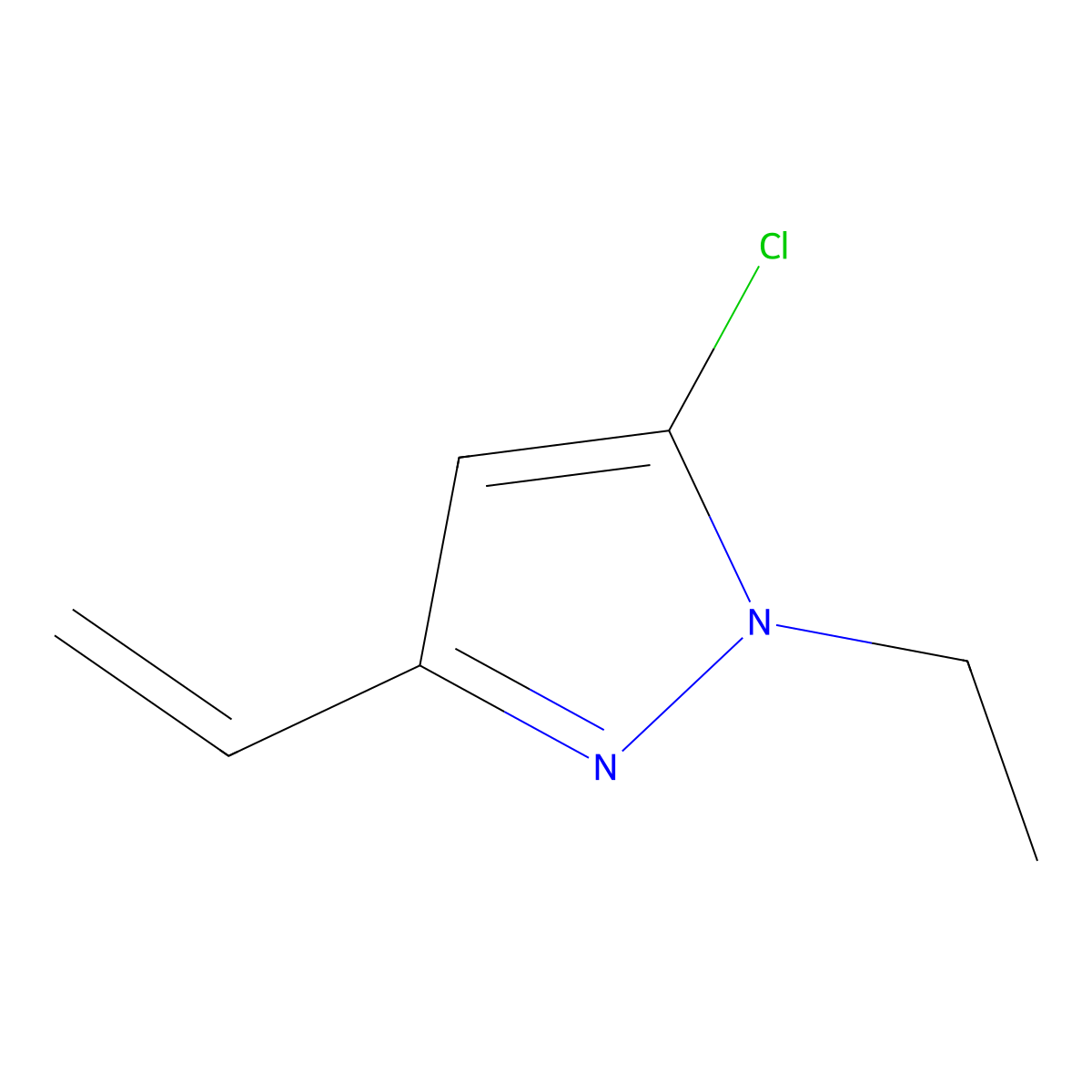 5-Chloro-1-ethyl-3-vinyl-1H-pyrazole molecular structure, CAS 1278588-27-4