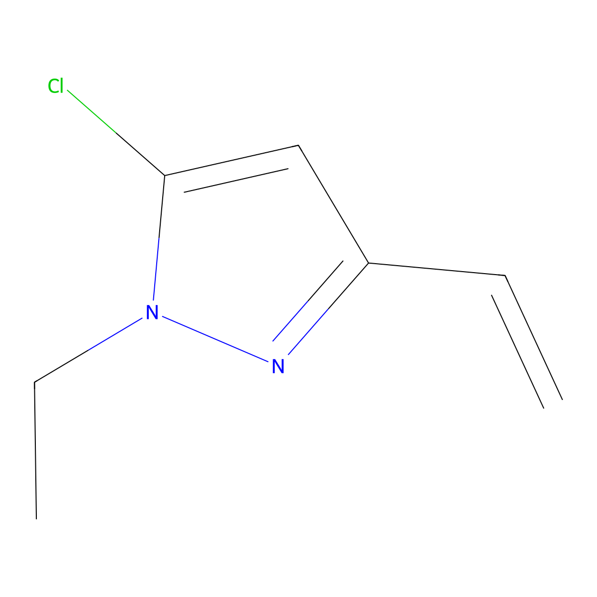 5-Chloro-1-ethyl-3-vinyl-1H-pyrazole molecular structure, CAS 1278588-27-4