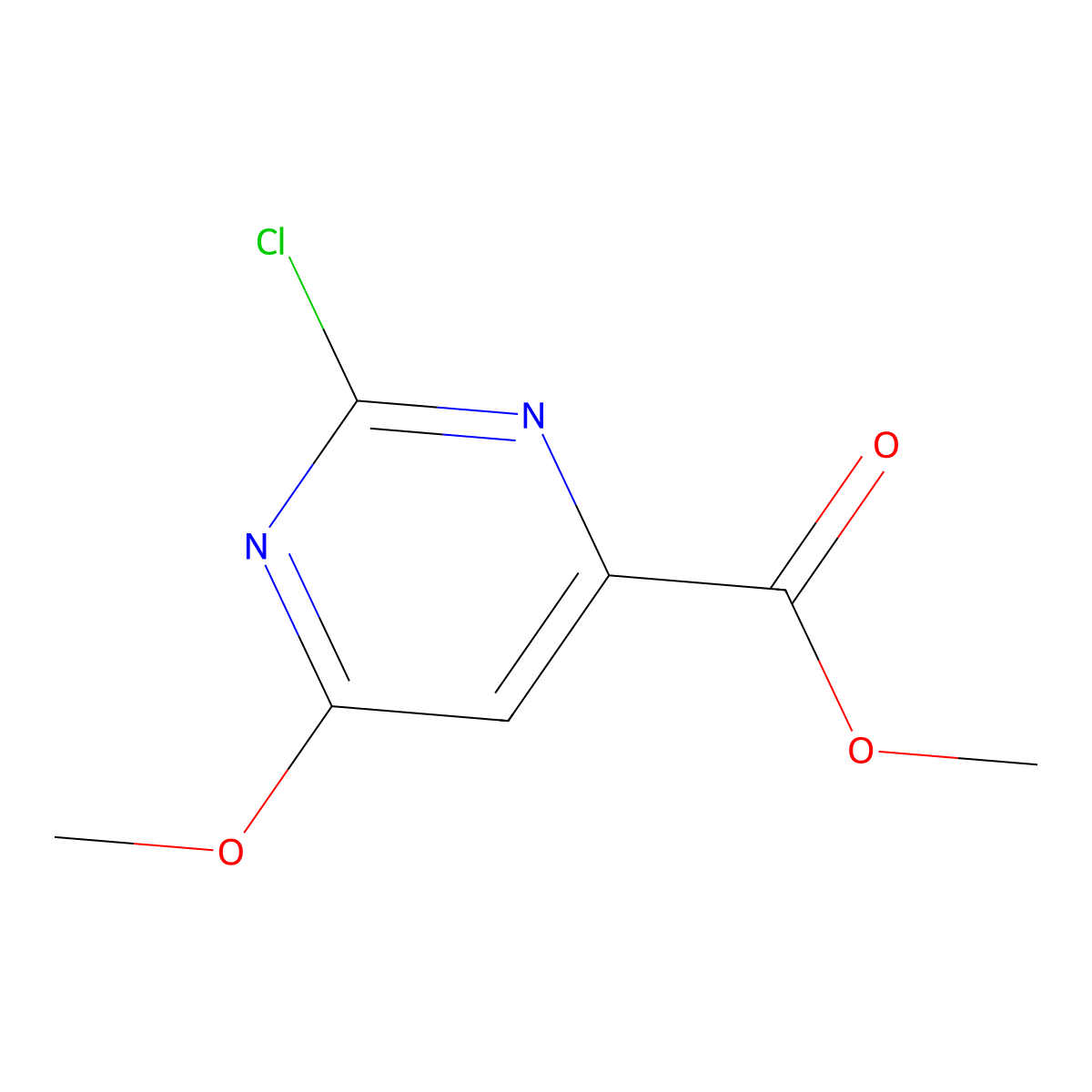 Methyl 2-chloro-6-methoxypyrimidine-4-carboxylate molecular structure, CAS 127861-30-7