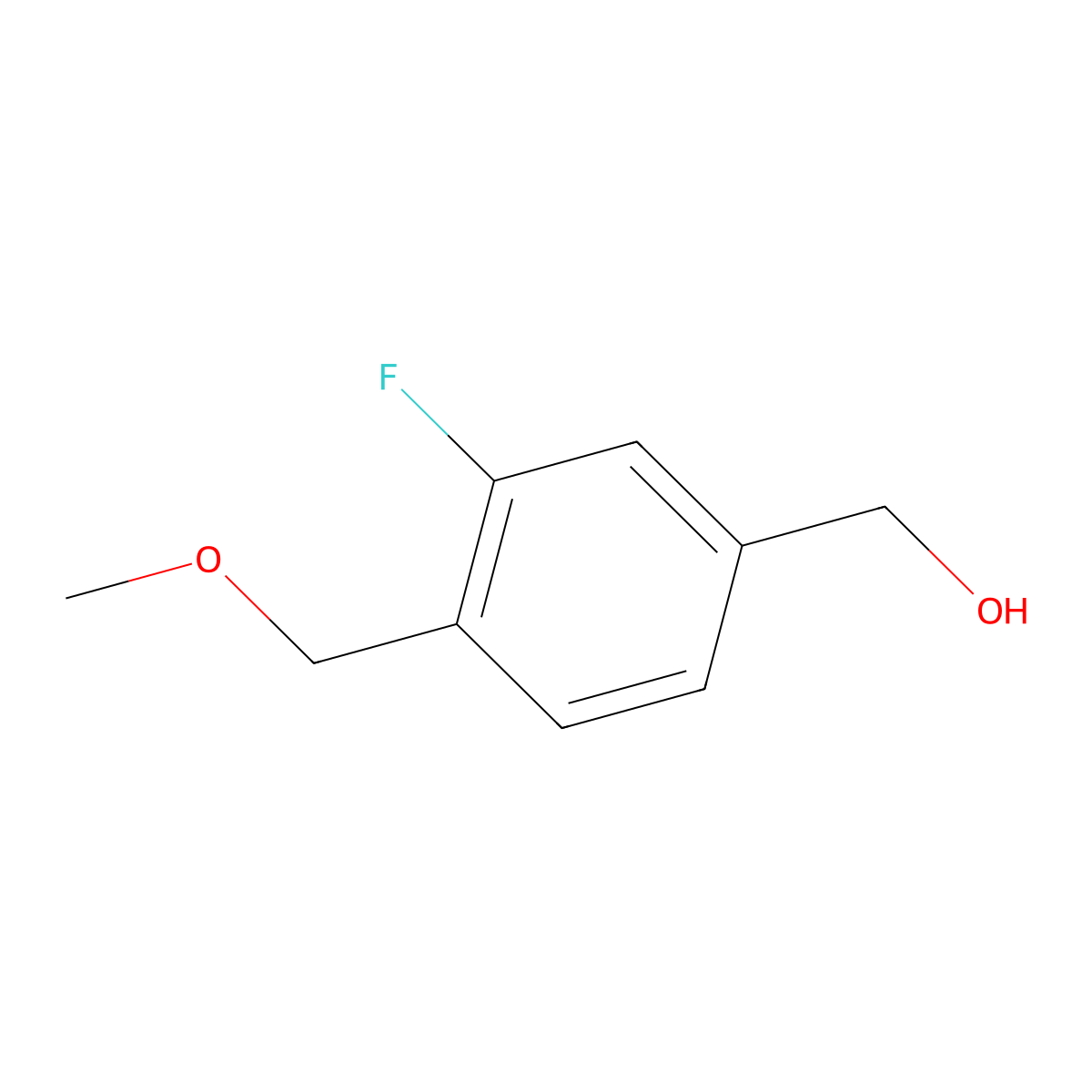(3-Fluoro-4-(methoxymethyl)phenyl)methanol molecular structure, CAS 127865-66-1