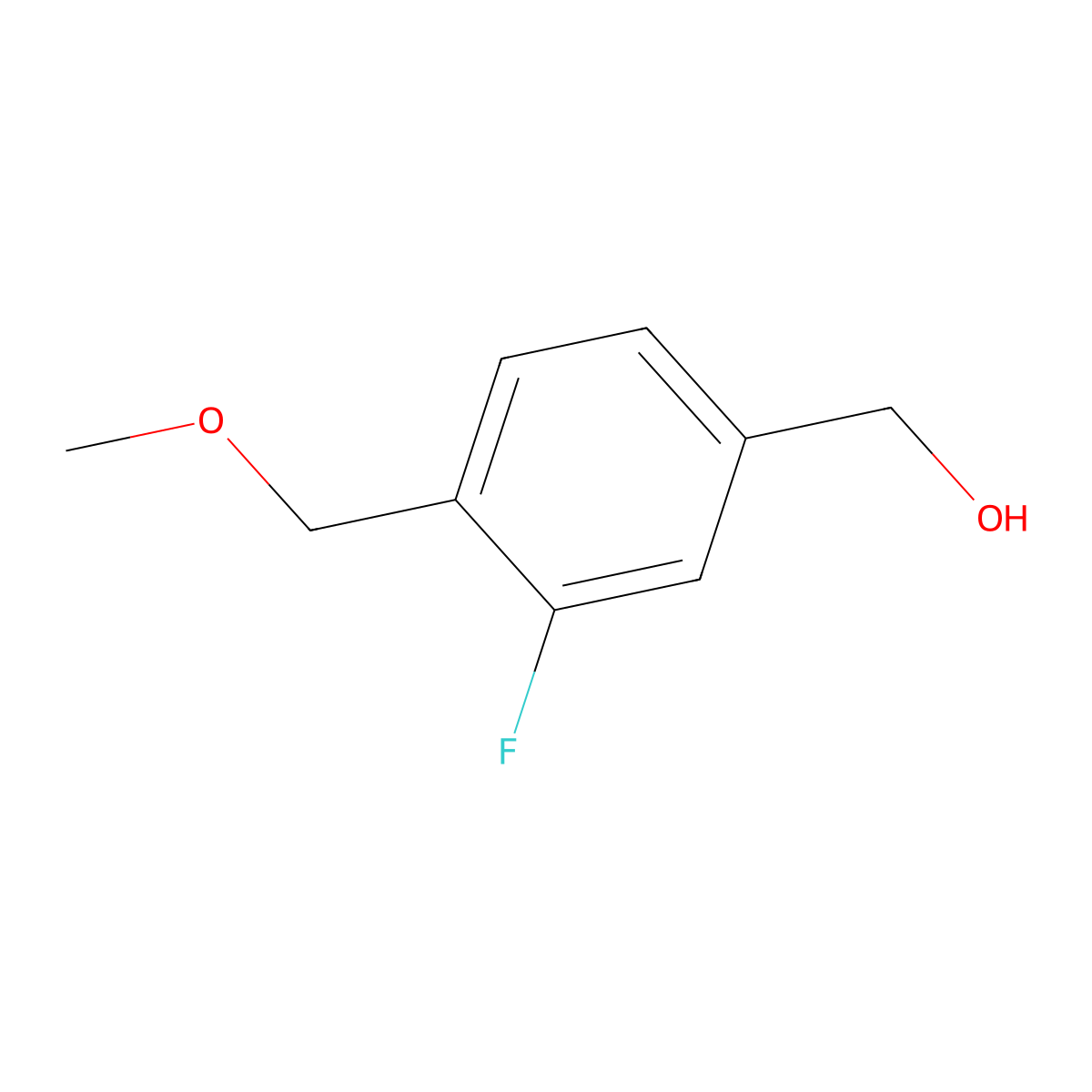(3-Fluoro-4-(methoxymethyl)phenyl)methanol molecular structure, CAS 127865-66-1
