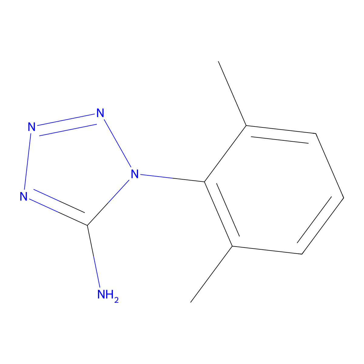 1-(2,6-dimethylphenyl)-1H-1,2,3,4-tetrazol-5-amine molecular structure, CAS 127866-81-3