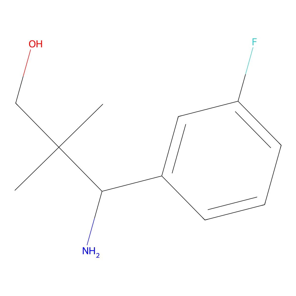 3-Amino-3-(3-fluorophenyl)-2,2-dimethylpropan-1-ol molecular structure, CAS 1278662-06-8