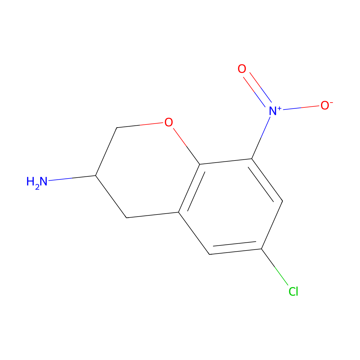 6-Chloro-8-nitrochroman-3-amine molecular structure, CAS 1278662-08-0